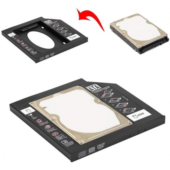 MAXGO 2223 12.7mm Sata Hdd Harddisk Caddy Kızak Kutu Laptop Ssd Notebook Ikinci Hdd Takma