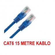 CAT6 KABLOSU ETHERNET 15 METRE İNTERNET MODEM LAN RJ45 UÇLARI ÇAKILI JACK NETWORK