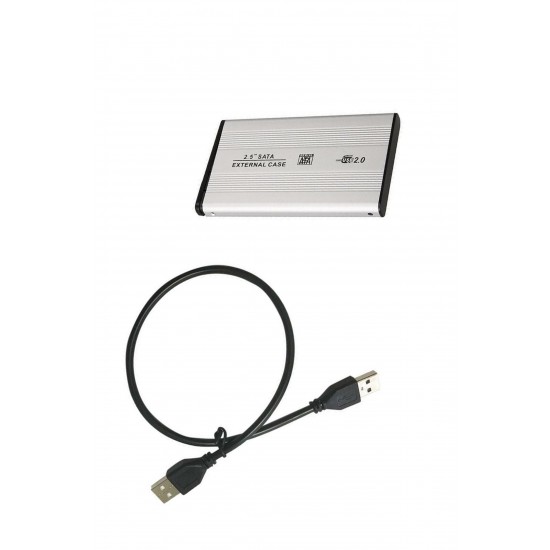 MAXGO 2.5 USB Harici SSD Harddisk HDD Kutusu Sata Hard Disk Harici - Kılıflı - Gümüş MG-2001S