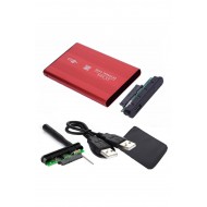 2.5 USB 2.0 Harici Harddisk HDD Kutusu SATA Disk SSD-KIRMIZI