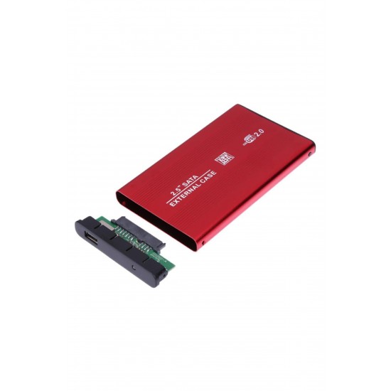 MAXGO 2.5 USB Harici SSD Harddisk HDD Kutusu Sata Hard Disk Harici - Kılıflı - Kırmızı MG-2001R