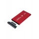 MAXGO 2.5 USB Harici SSD Harddisk HDD Kutusu Sata Hard Disk Harici - Kılıflı - Kırmızı MG-2001R
