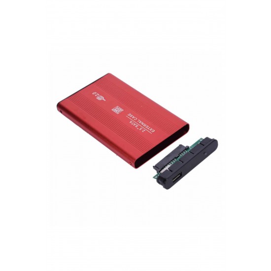 MAXGO 2.5 USB Harici SSD Harddisk HDD Kutusu Sata Hard Disk Harici - Kılıflı - Kırmızı MG-2001R