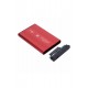 MAXGO 2.5 USB Harici SSD Harddisk HDD Kutusu Sata Hard Disk Harici - Kılıflı - Kırmızı MG-2001R