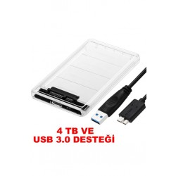 MAXGO 2.5" Hdd Kutusu USB 3.0 Sata Harici Harddisk Kutusu SSD Hard Disk Şeffaf