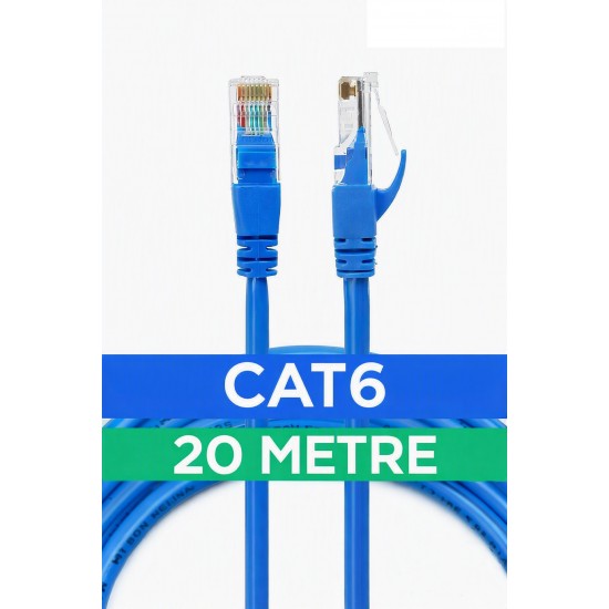 Maxgo 2030 Cat6 20mt Lan Ethernet Kablosu Fabrikasyon Internet Kablo Cat6speed Metre