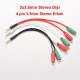 2x3.5mm Stereo Dişi to 4 pin 3.5mm Stereo Erkek Çevirici Y Kablo Kulaklık Mikrofon