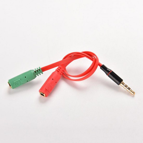 2x3.5mm Stereo Dişi to 4 pin 3.5mm Stereo Erkek Çevirici Y Kablo Kulaklık Mikrofon