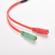 2x3.5mm Stereo Dişi to 4 pin 3.5mm Stereo Erkek Çevirici Y Kablo Kulaklık Mikrofon