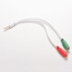 2x3.5mm Stereo Dişi to 4 pin 3.5mm Stereo Erkek Çevirici Y Kablo Kulaklık Mikrofon