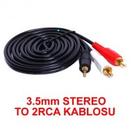 MAXGO 2109 3.5 Mm Stereo To 2rca Kablosu Aux Tos Ses 1.5 Mt Kablo Sound Audıo Erkek Ara Kulaklık Standart