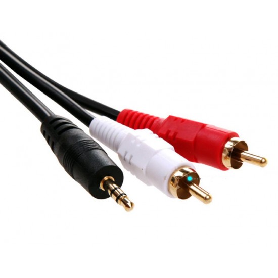 MAXGO 2109 3.5 Mm Stereo To 2rca Kablosu Aux Tos Ses 1.5 Mt Kablo Sound Audıo Erkek Ara Kulaklık Standart