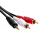 MAXGO 2109 3.5 Mm Stereo To 2rca Kablosu Aux Tos Ses 1.5 Mt Kablo Sound Audıo Erkek Ara Kulaklık Standart