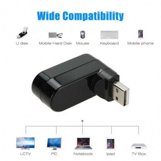 3 PORT 180 DİRSEK USB HUB ÇOĞALTICI ÇOKLAYICI USB 2.0 DİŞİ ÇOKLAMA