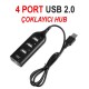 4 Port USB Çoğaltıcı Çoklayıcı Hub BST-2005p USB 2.0 Çoklama