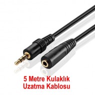 5m Metre Kulaklık Uzatma Kablosu Ses 3.5mm Aux Kablo