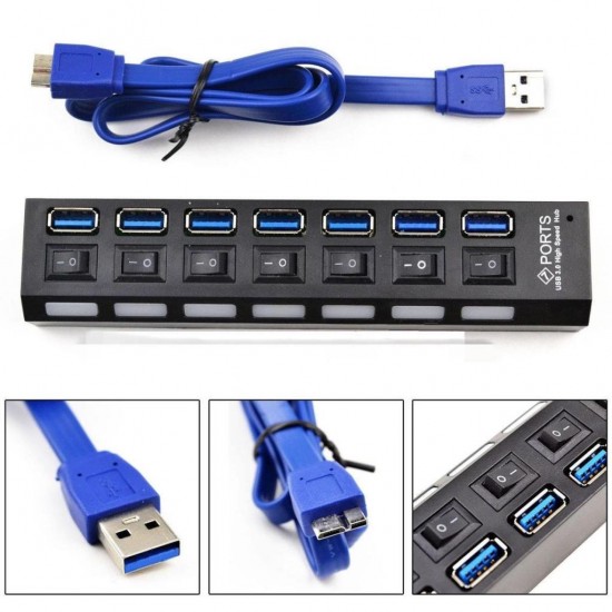 Maxgo 2102 7 Port USB 3.0 Hub Çoklayıcı Çoğaltıcı On/off Anahtarlı