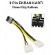 8 PİN EKRAN KARTI POWER GÜÇ KABLOSU BST-2010p ÇEVİRİCİ VGA KASA