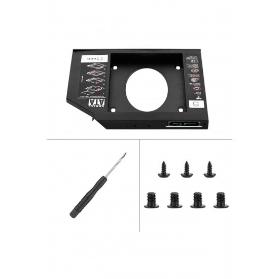 MAXGO 2222 9.5mm Sata Hdd Harddisk Caddy Kızak Kutu Laptop Ssd Notebook Ikinci Hdd Takma