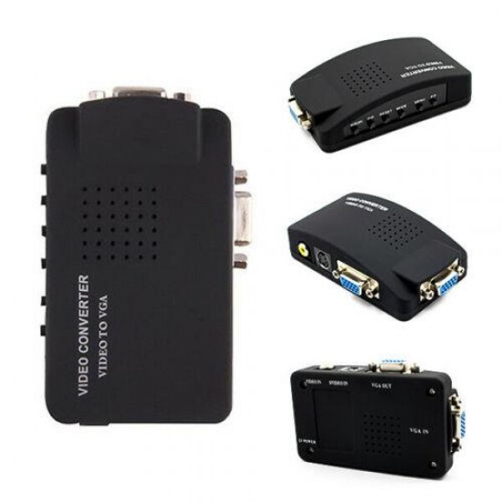 Av Video Rca To Vga Çevirici Dönüştürücü Adaptör svideo VCR Monitor