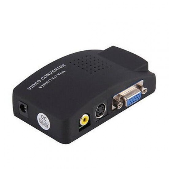 Av Video Rca To Vga Çevirici Dönüştürücü Adaptör svideo VCR Monitor