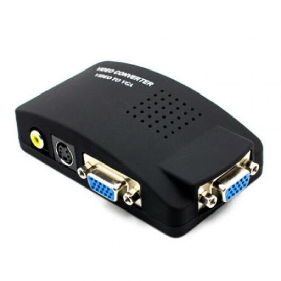 Av Video Rca To Vga Çevirici Dönüştürücü Adaptör svideo VCR Monitor
