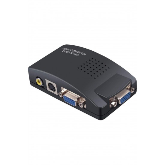 Av Video Rca To Vga Çevirici Dönüştürücü Adaptör svideo VCR Monitor