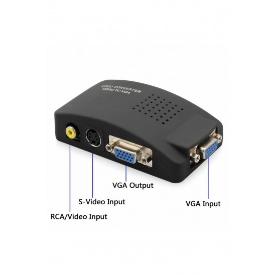 Av Video Rca To Vga Çevirici Dönüştürücü Adaptör svideo VCR Monitor