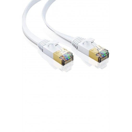 MAXGO CAT7 Ethernet İnternet Kablosu 10M Metre 10Gbps 600Mhz LAN Slim Flat MG-2171