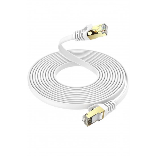 MAXGO CAT7 Ethernet İnternet Kablosu 20M Metre 10Gbps 600Mhz LAN Slim Flat