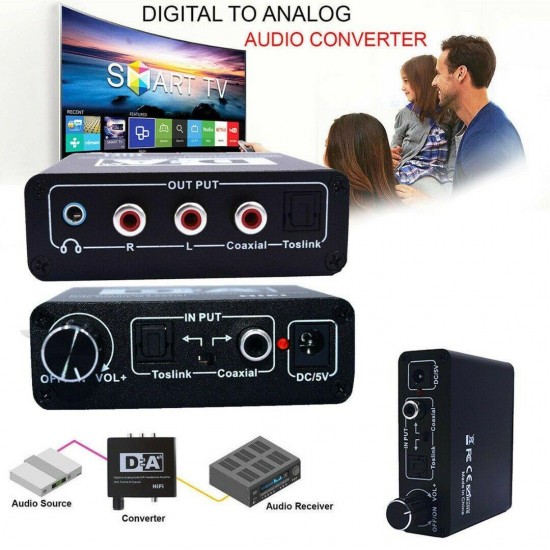 MAXGO 2196 Dijital To Analog Ses Hifi 192khz Dijital Ses Dönüştürücü Adaptör