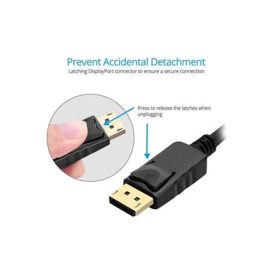 MAXGO Displayport to Displayport Kablosu Display Port DP Bağlantı 1.8m