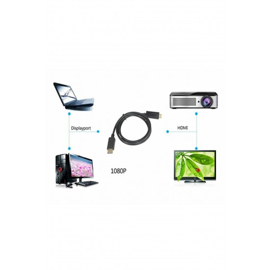 MAXGO Displayport to Hdmi 3 Metre Çevirici Dönüştürücü Kablo