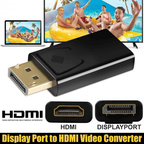 MAXGO 2168 4k Displayport To Hdmi Kablo Display Port Çevirici Dönüştürücü Mini Siyah