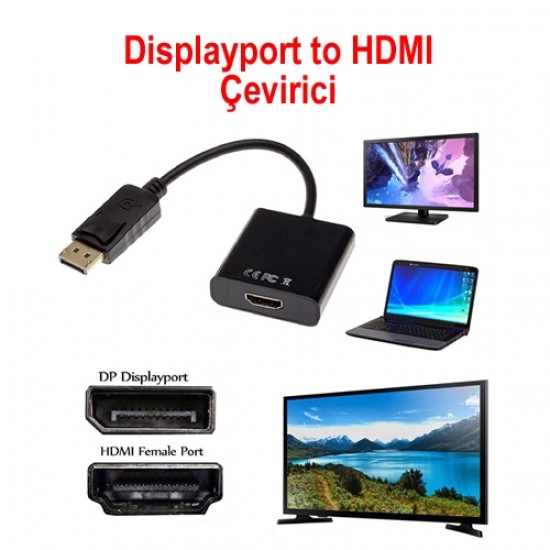 MAXGO 2038 Displayport To HDMI Çevirici Dönüştürücü Adaptör Kablosu