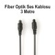 MAXGO 2089 Fiber Optik Ses Kablosu Kablo 3m Metre Dijital Altın Uçlu