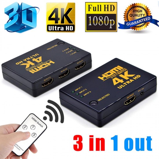 Hdmi Çoklayıcı 3 Port 4K KUMANDALI ULTRA HD HDMI Switch Splitter Çoklu Cihaz Tek Ekran Uydu Bağlantı Hdmi Çoklayıcı 3 Port 4K KUMANDALI ULTRA HD HDMI Switch Splitter Çoklu Cihaz Tek Ekran Uydu Bağlantı