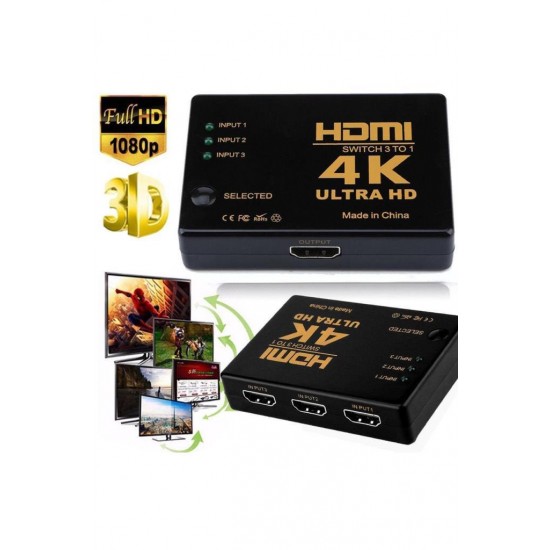 Hdmi ÇOKLAYICI 3 PORT 4K ULTRA HD HDMI Switch Splitter