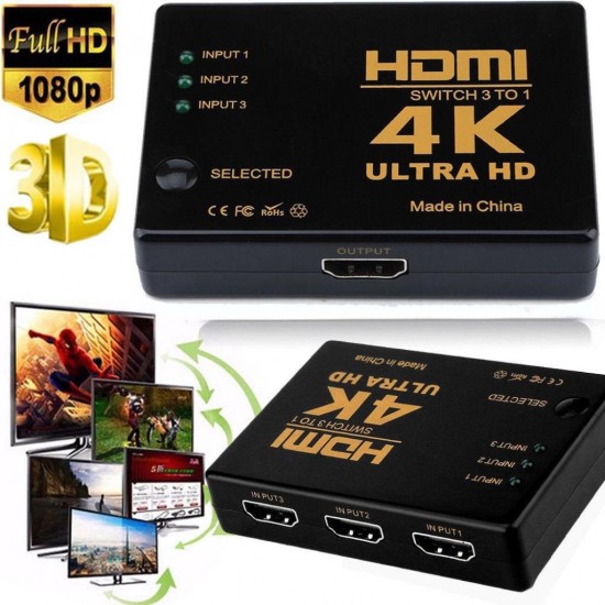 Hdmi ÇOKLAYICI 3 PORT 4K ULTRA HD HDMI Switch Splitter