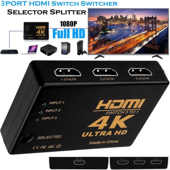 Hdmi ÇOKLAYICI 3 PORT 4K ULTRA HD HDMI Switch Splitter