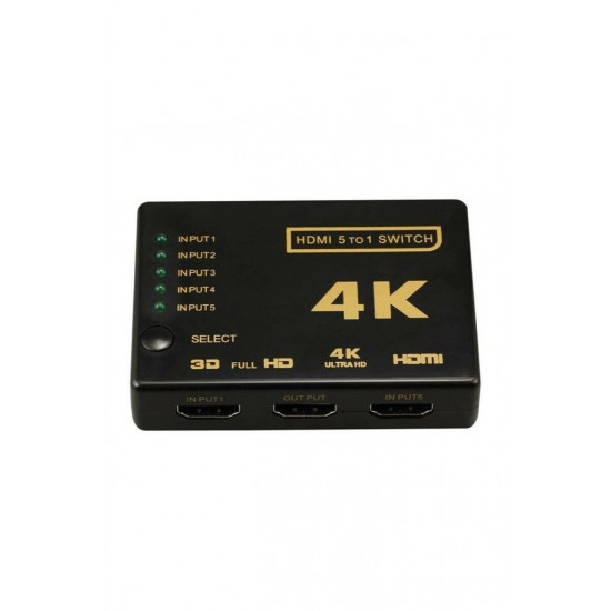 Maxgo 2128 Hdmi Çoklayıcı Switch 5 Port Çoğaltıcı 4K Kumandalı Ultra Hd Splitter Çoklu Cihaz Tek Ekranda