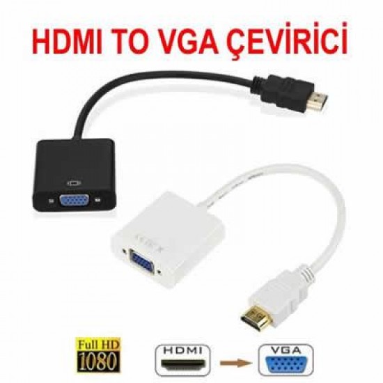 Hdmi to Vga Kablo Çevirici Dönüştürücü Görüntü HDMI BST-2094