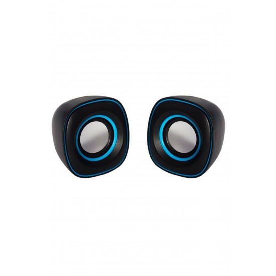 Mini Usb 2.0 Hoparlör 1+1 Ses Sistemi Pc Laptop Notebook Speaker Siyah - Mavi