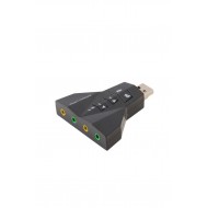 Maxgo 2100 Usb Ses Kartı 7 Kanal Çevirici Dönüştürücü Laptop Harici Kartı Mikrofon Kulaklık Girişli