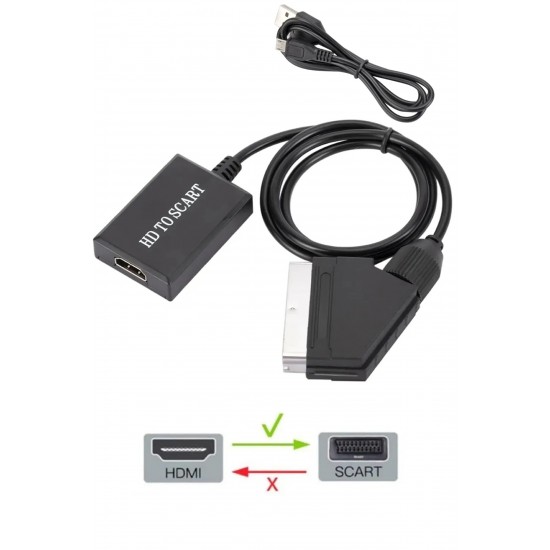 Maxgo 3002 Hdmi to Scart Av Video HD Dönüştürücü Çevirici Kablo Adaptör