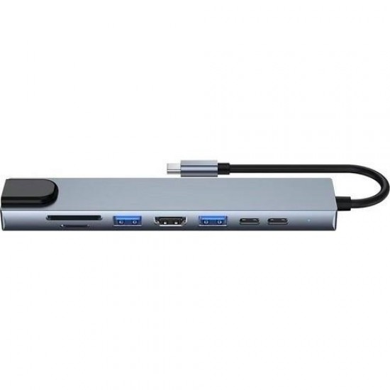 Maxgo 3008 Macbook Pro Air Uyumlu USB Type-C Hub Dönüştürücü Çevirici Çoklayıcı USB Hdmi 8 Girişli