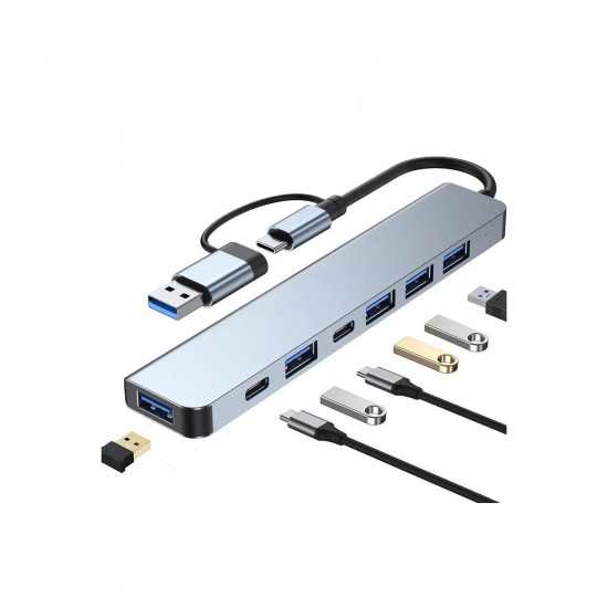 Maxgo 3011 7 In 1 Usb/type-c To Usb A Usb C-usb 2.0/3.0 Çevirici Adaptör 7 Port Çoklayıcı Usb Hub