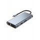 Maxgo 3121 Usb Çoklayıcı 11in1 Hub Type-c 4K HDMI Vga Lan Rj45 SD TF Kart Okuyucu Usb 3.0 Okuyucu Adaptör