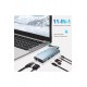 Maxgo 3121 Usb Çoklayıcı 11in1 Hub Type-c 4K HDMI Vga Lan Rj45 SD TF Kart Okuyucu Usb 3.0 Okuyucu Adaptör