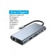 Maxgo 3121 Usb Çoklayıcı 11in1 Hub Type-c 4K HDMI Vga Lan Rj45 SD TF Kart Okuyucu Usb 3.0 Okuyucu Adaptör